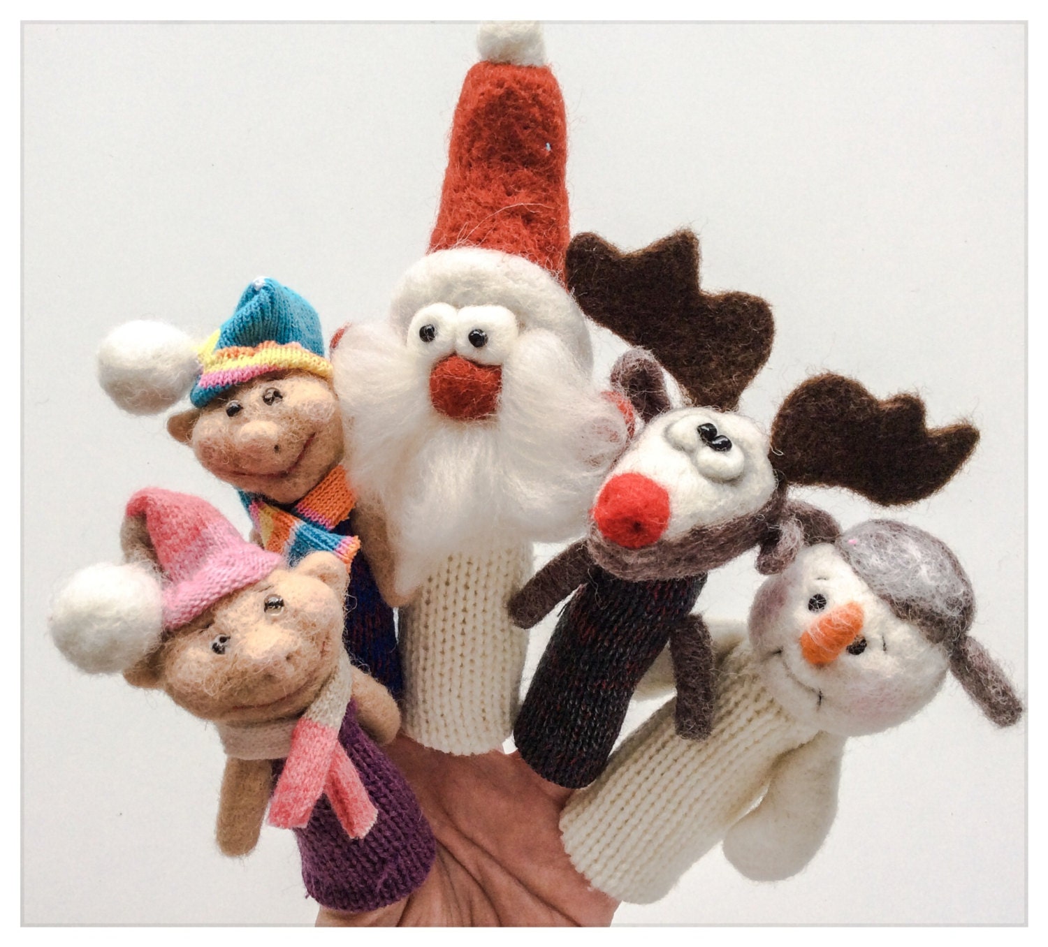 5 Marionnettes à Doigts De Noël – Assortiment Coloré Pour Enfants – Jeu De Rôle, Contes, Papillotes - 10