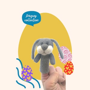 Gray Rabbit a beautiful finger puppet.
