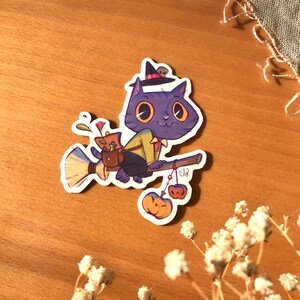 Autocollant Vinyle - Halloween Cat - Sticker pour décoration colorée - 7 cm x 6 cm