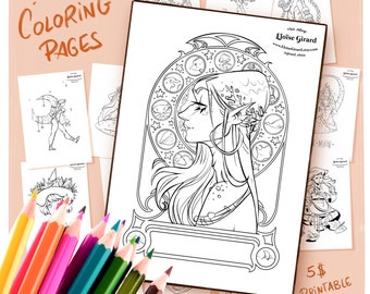 15 Pages à colorier - PDF à imprimer - Téléchargement Instantané - Coloriage pour Adulte