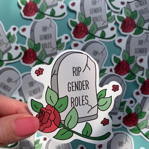 RIP Gender Roles 2.5 Inch LGBTQIA+ Sticker