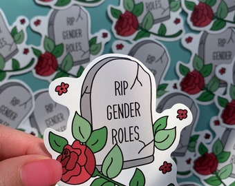 RIP Gender Roles 2.5 Inch LGBTQIA+ Sticker