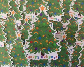 Happy HoliGAYS 3 Inch LGBTQIA+ Christmas Sticker