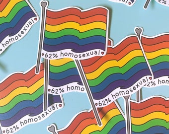 62% Homosexual Nick Nelson Heartstopper 3” LGBTQIA+ Pride Sticker