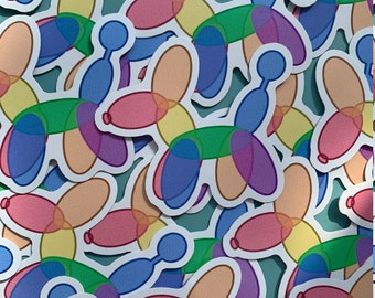 Rainbow Balloon Animal 2.5 Inch Sticker