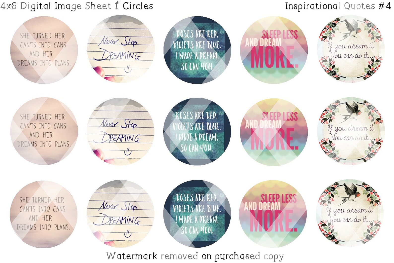 Inspirational Quotes 2 2 4x6 Printable 1 Circle | Etsy