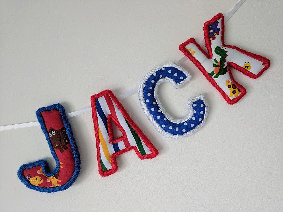 Baby Boy ~ Nursery//Kids Personalised Blue /& Grey Fabric Bunting ~ Name Gift