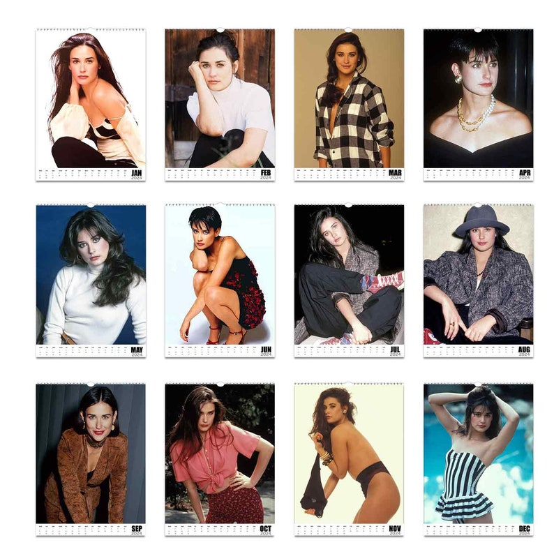 Demi Moore 2024 Personalised Calendar Full Photo Slim Dates Etsy UK