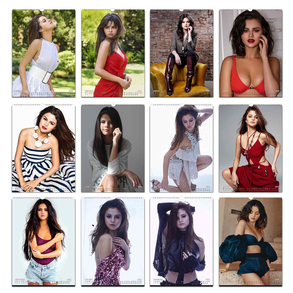 Selena Gomez 2024 Full Photo Slim Dates Personalised Wall Calendar Etsy