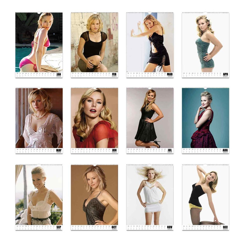 Kristen Bell 2024 Personalised Calendar Full Photo Slim Dates Etsy