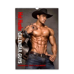 Calendario Hot Hunks Calendario Cowboys 2025/6 Calendario / Scegli mese/anno di inizio / Calendario da parete personalizzato con foto completa