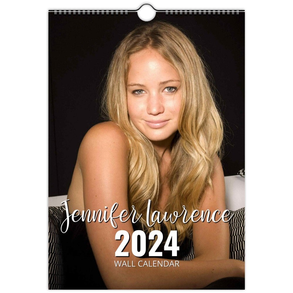 Jennifer Lawrence 2024 Personalised Calendar Full Photo Slim Dates Wall