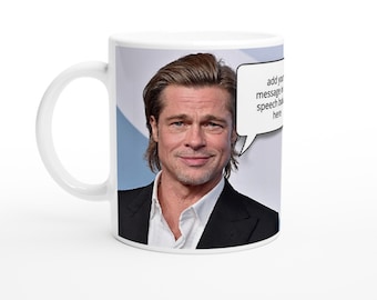 Brad Pitt Personalised With Your Message Mug