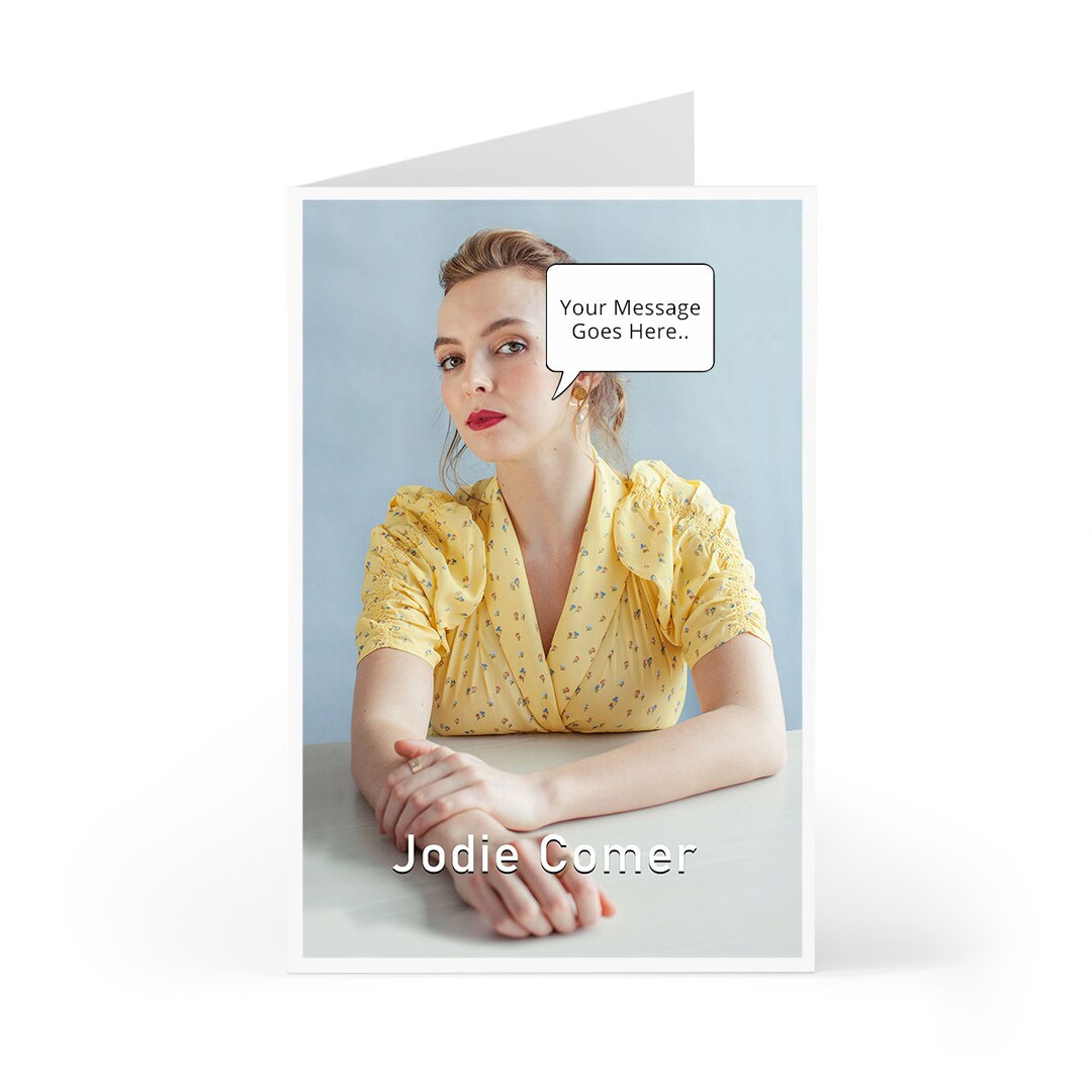Jodie Comer Birthday, Greeting Card Personalised Your Message in Speech