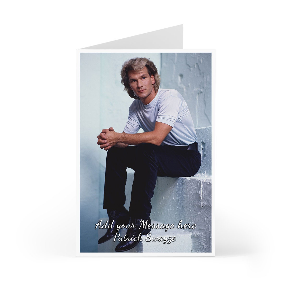 Patrick Swayze Birthday, Greeting Card Personalised Your Message in