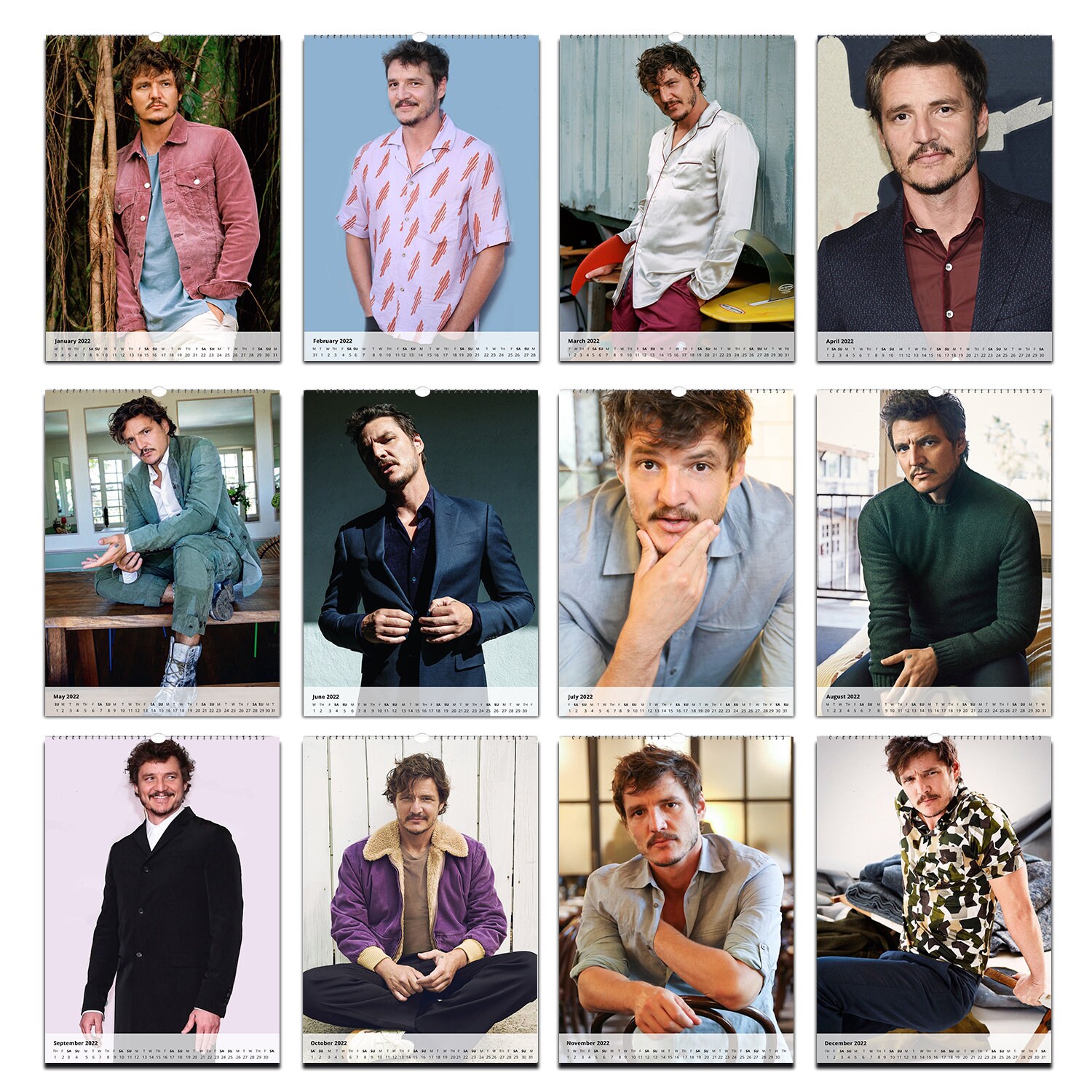Pedro Pascal Full Photo Calendar 2023/4 Choose Your Start Etsy