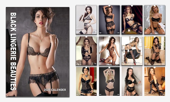 2025/6 Hot Black Lingerie Beauties Sexy Calendar | Choose Start Month |  Full Photo Personalised | Available in 2 Versions - Etsy