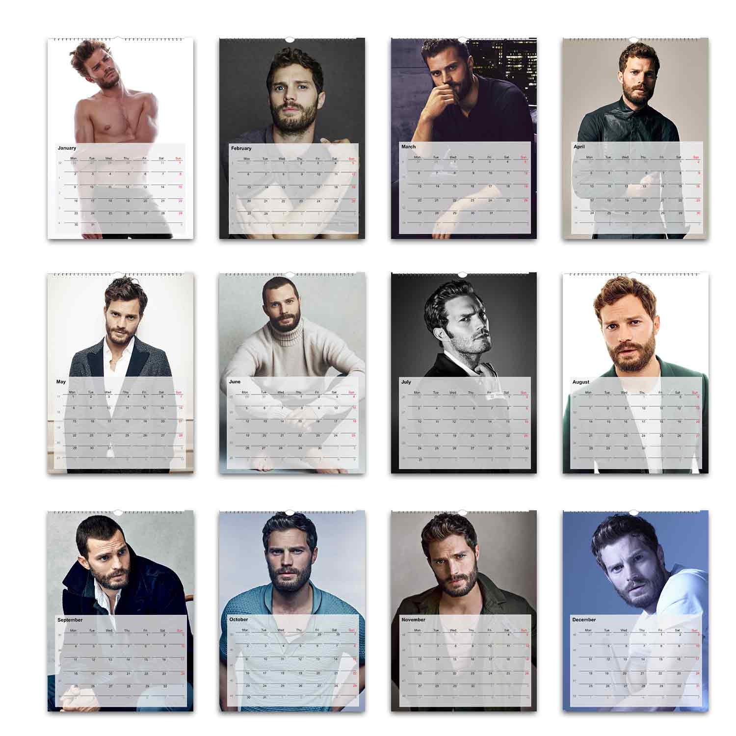 Jamie Dornan Full Photo Calendar Choose Start Month 2024 Etsy
