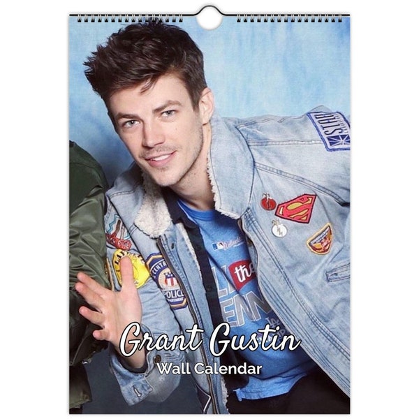 Grant Gustin Full Photo calendar | choose start month 2024 personalised | full year calendar