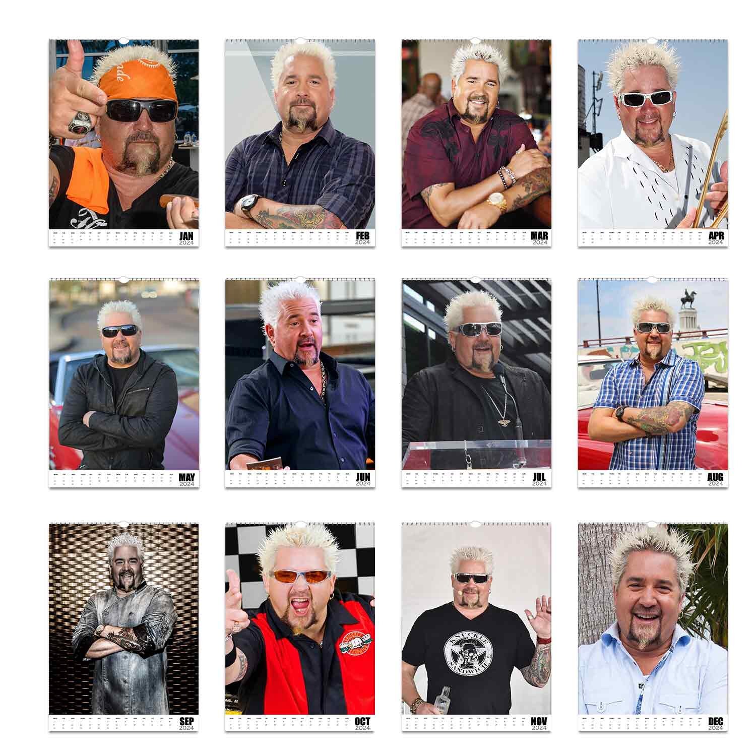 Guy Fieri 2024 Personalised Calendar Full Photo Slim Dates Etsy UK