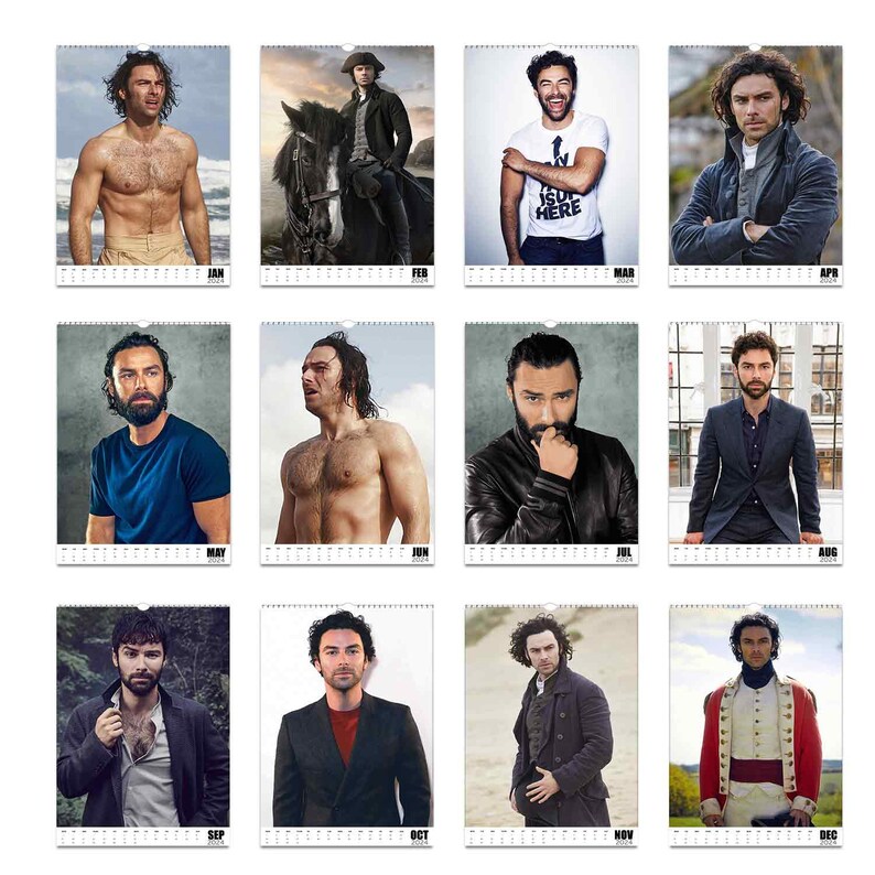 Aidan Turner 2024/5 Choose Start Personalised Calendar Full Photo Slim