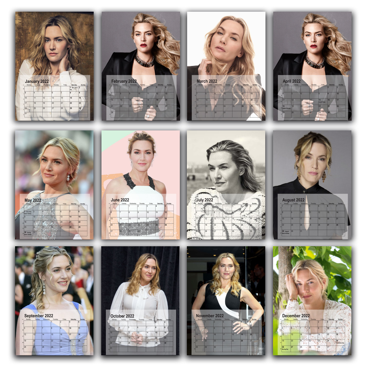 Kate Winslet Full Photo Calendar 2023/4/5 Personalised 2023 Etsy