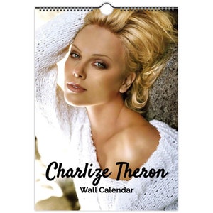 Sexy Charlize Theron-kalender met volledige foto | kies startmaand 2026/27 gepersonaliseerd | jaarkalender