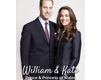 William and Kate Prince & Princess of Wales Full Photo calendar | choose start month 2024 personalised | full year calendar