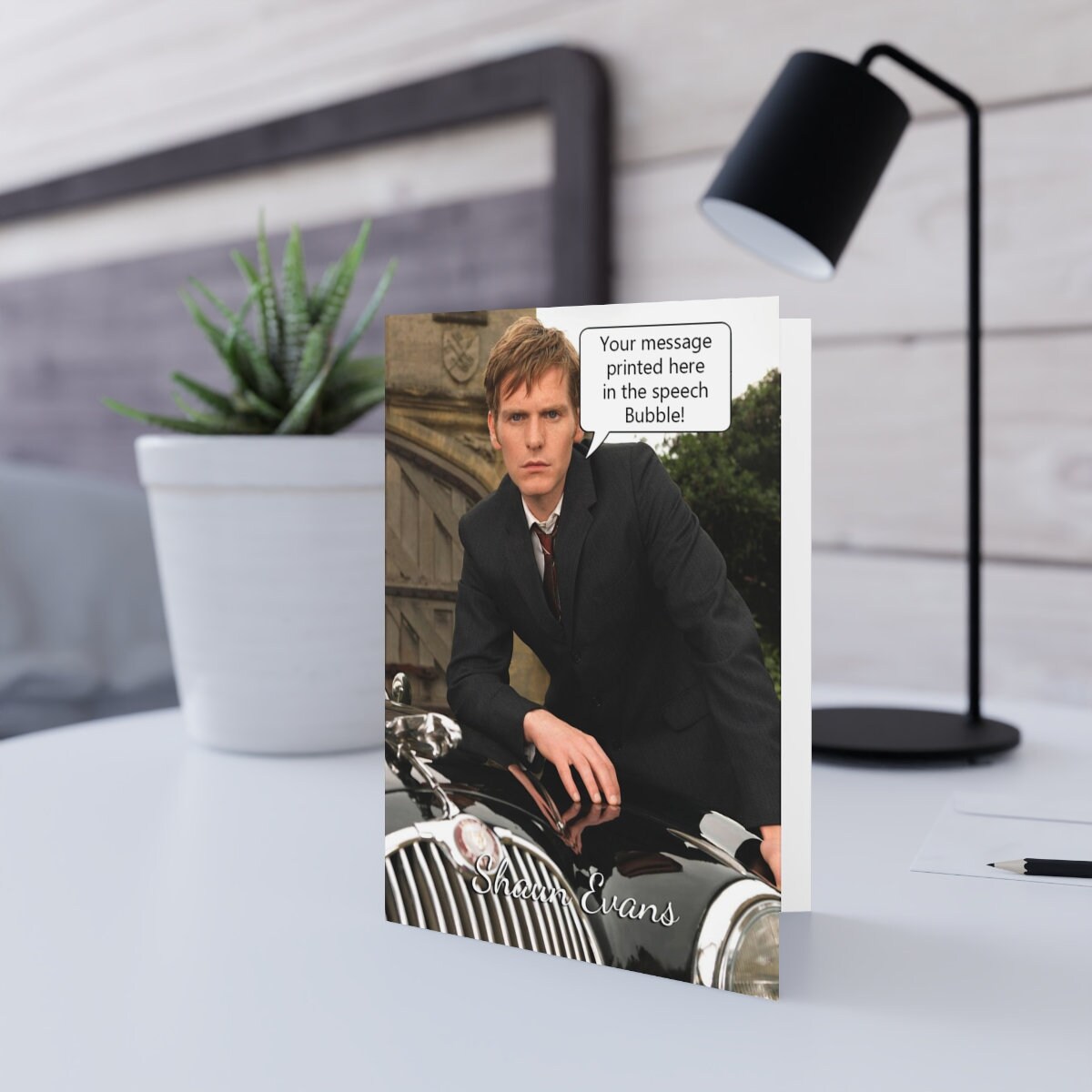 Shaun Evans Birthday Greeting Card Personalised Your Message - Etsy