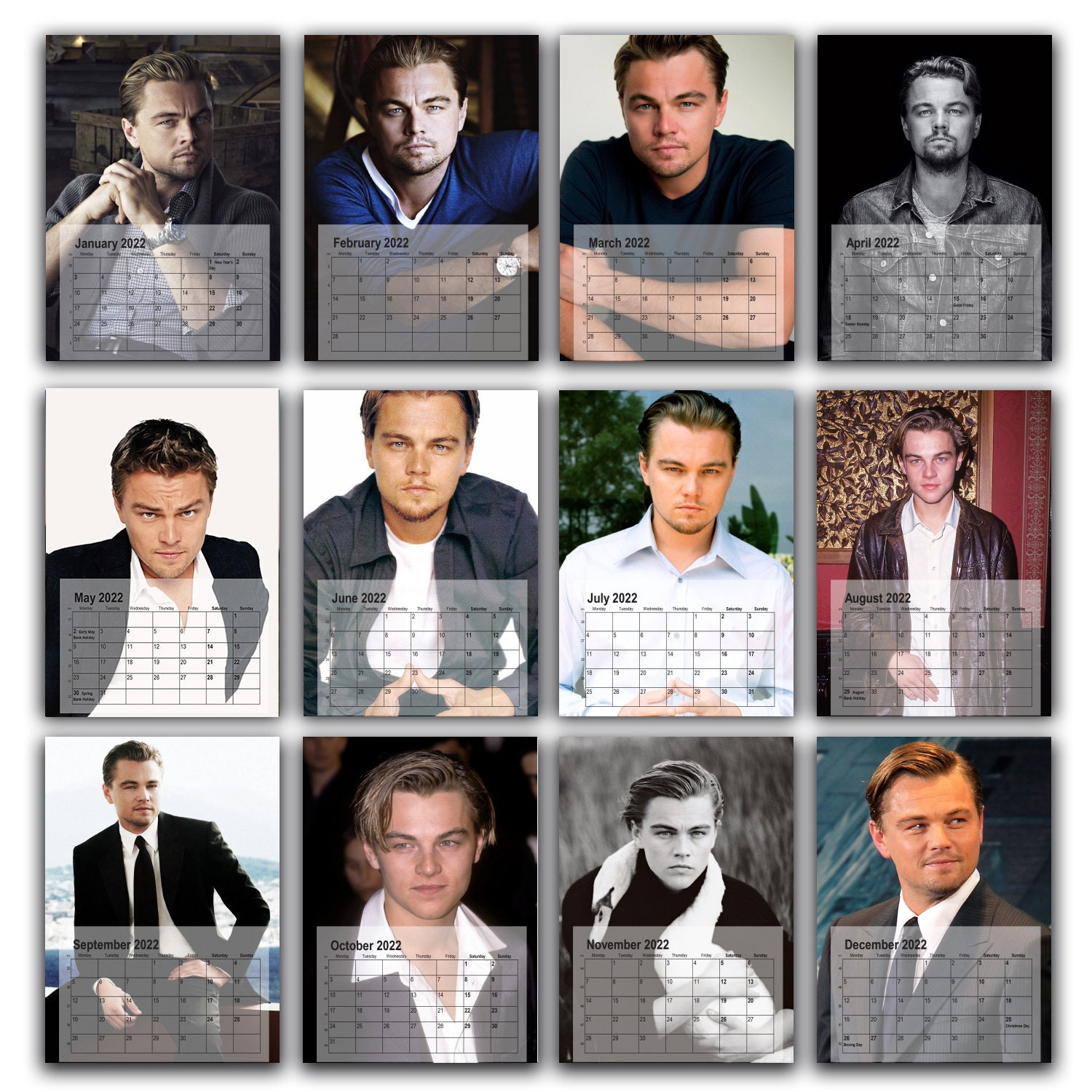 Leonardo Dicaprio Full Photo Calendar 2023/4 Personalised Etsy UK
