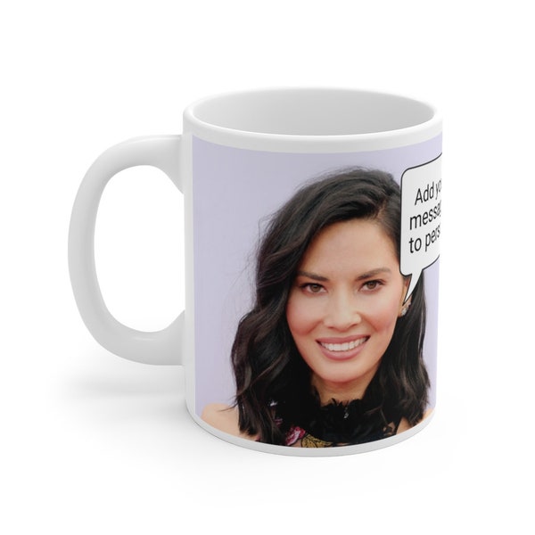 Olivia Munn Personalise Speech Bubble With Your Message Mug