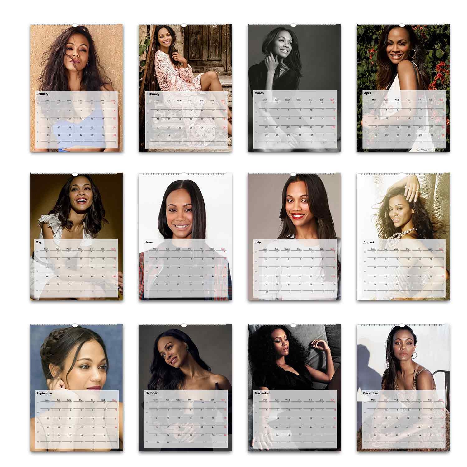 Zoe Saldana Full Photo Calendar Choose Start Month 2023/4/5 Etsy