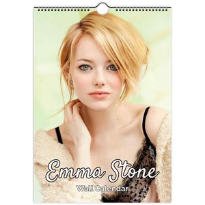 Sexy Emma Stone volledige fotokalender | kies startmaand 2026/27 gepersonaliseerd | jaarkalender
