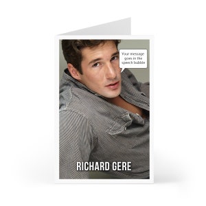 Richard Gere Compleanno, biglietto di auguri personalizzato con il tuo messaggio nel fumetto o sulla cartolina
