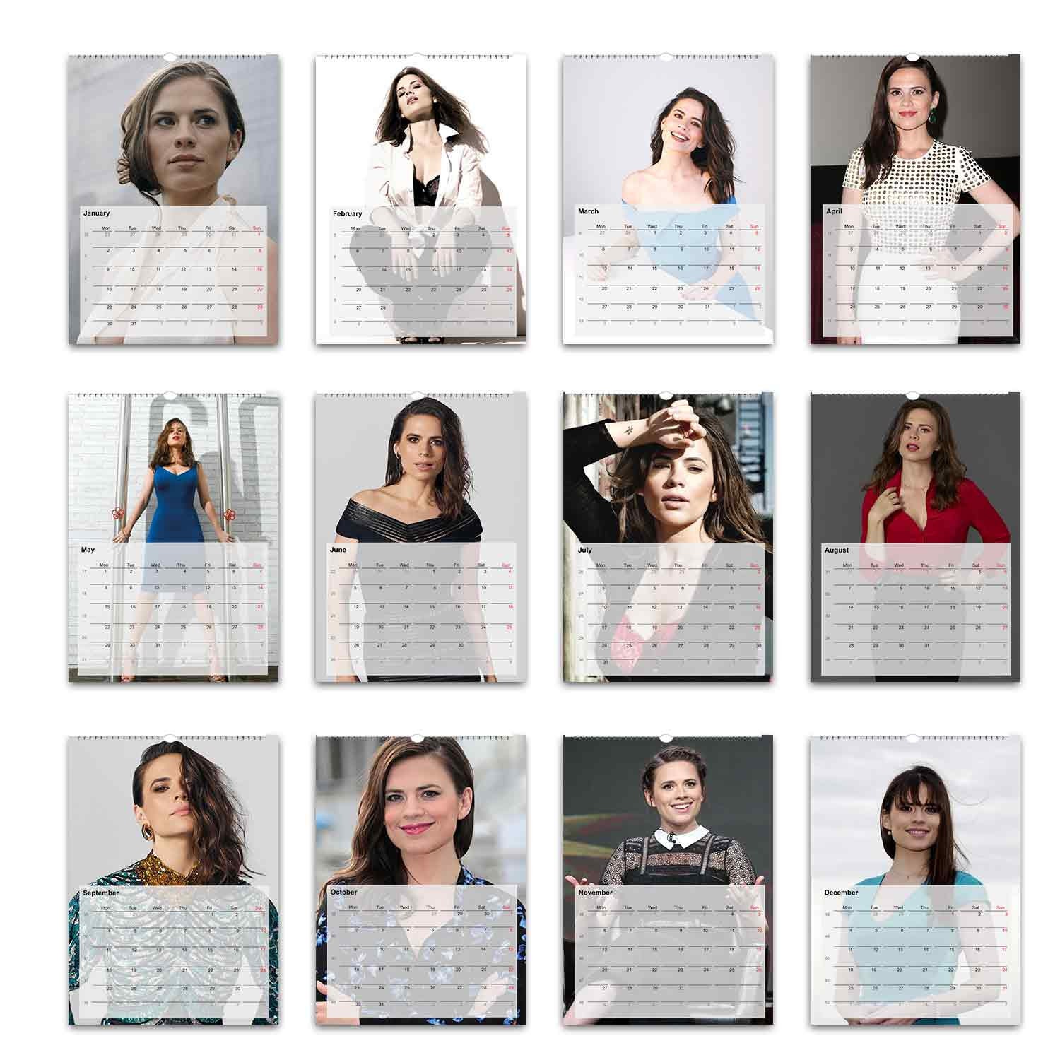 Hayley Atwell Full Photo Calendar | Choose Start Month 2026/27 ...