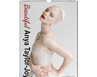 Hermosa Anya Taylor-Joy / 2027/28 / Elige mes/año de inicio / Calendario de pared personalizado con foto completa