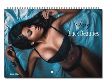 Black Beauties Sexy | 2027/28 | Choose Start Months/Year | Large Full Planner | Full Photo Personalised Wall Calendar