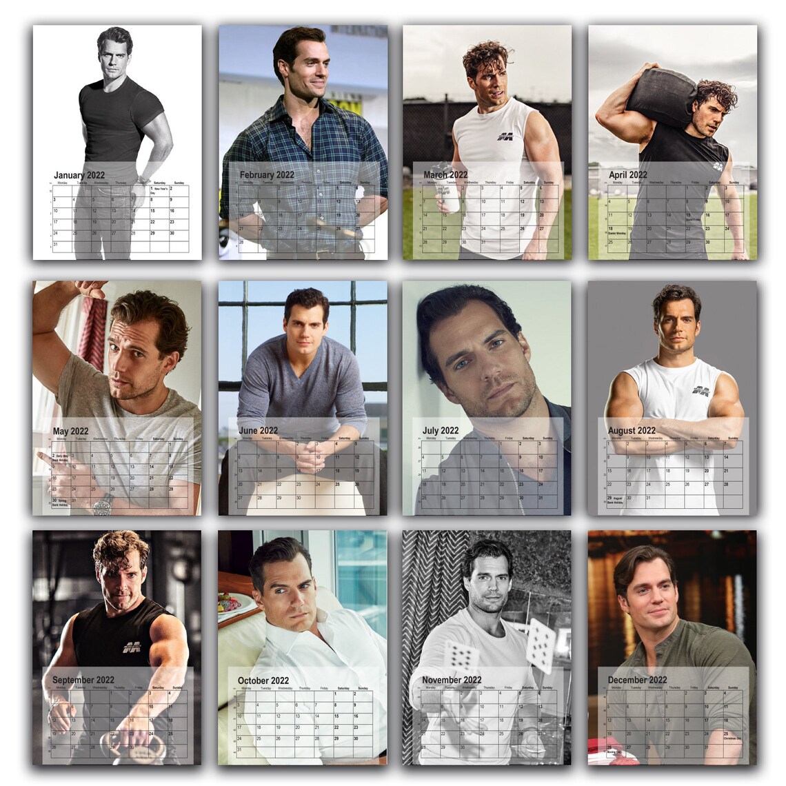 Henry Cavill Full Photo Calendar 2023/4 Choose Your Start Etsy UK