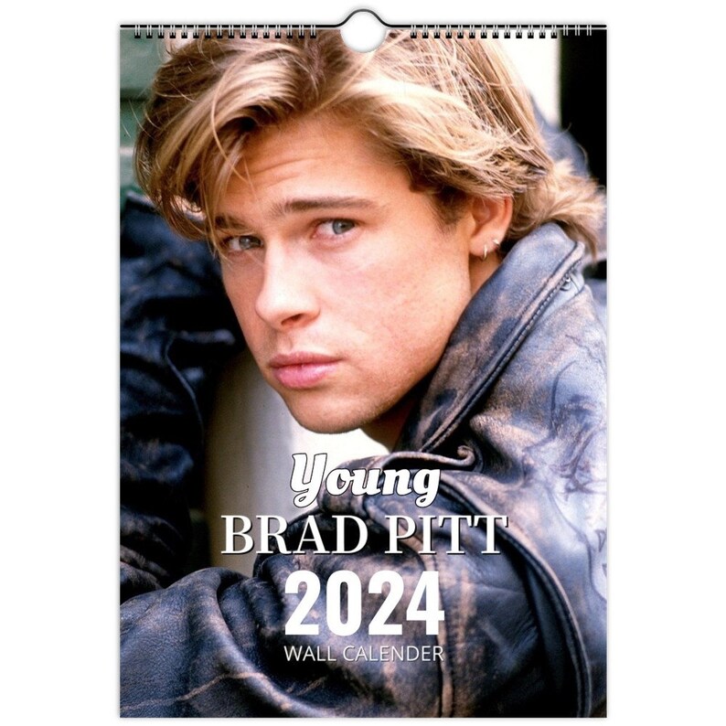 Young Brad Pitt 2024/5 Choose Start Personalised Calendar Full Photo