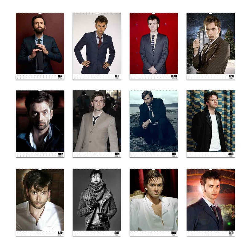 David Tennant 2024 Personalised Calendar Full Photo Slim Dates Etsy
