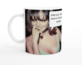 Mug Personnalisable Claudia Cardinale - Blanc Céramique - Neuf - Fait Main