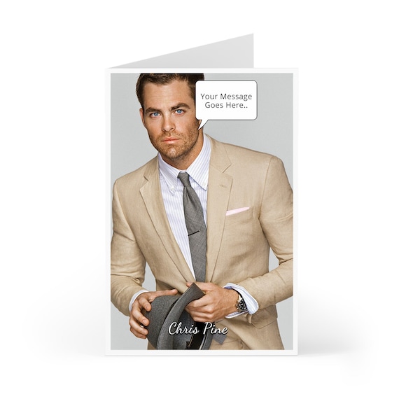 Chris Pine Birthday Greeting Card Personalised Your Message | Etsy