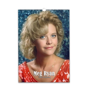 Meg Ryan / 2026/27 / Elige mes/año de inicio / Calendario de pared personalizado con foto completa