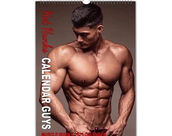 Heta Hunks Kalender Killar Muskel Hunks Kalender 2027/8 Kalender | Välj Start Månad/År | Personlig Väggkalender med Helfoto