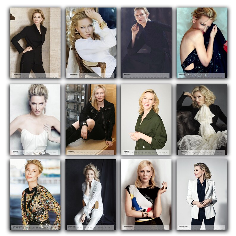 Cate Blanchett Full Photo 2023/4 Calendar Personalised 12 Etsy