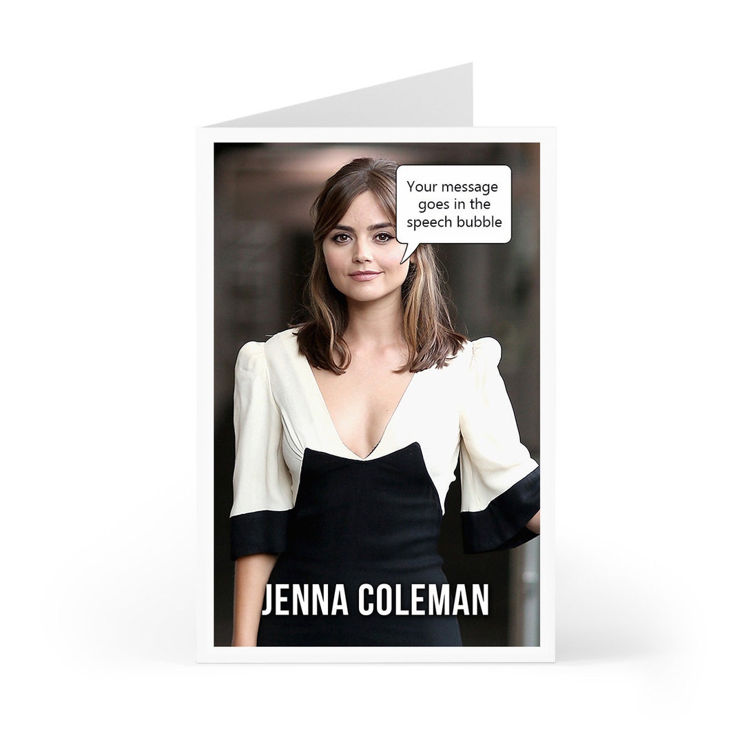 Jenna Coleman Birthday, Greeting Card Personalised Your Message in