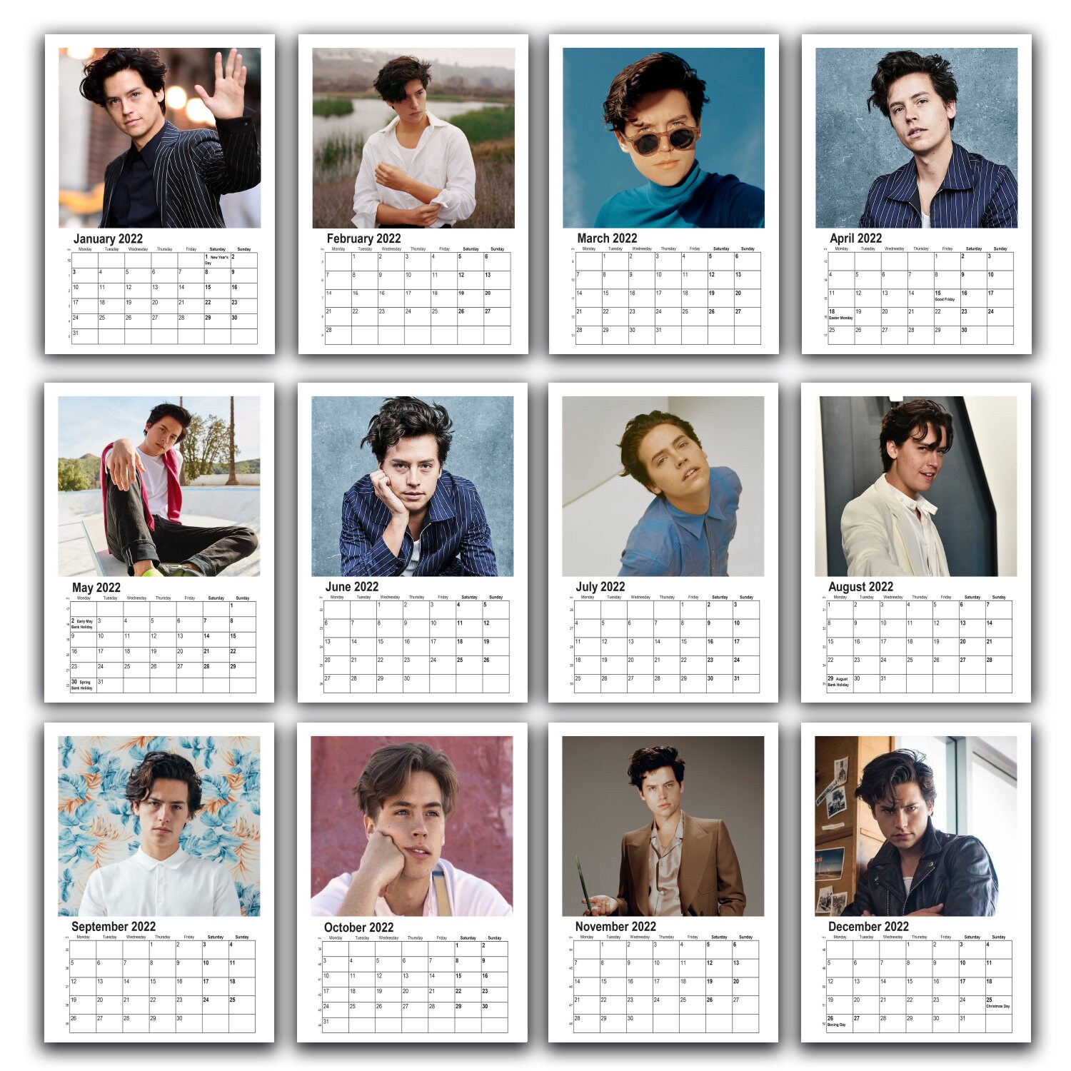 Cole Sprouse A4 /A3 Personalised 2023/4 Calendar 12 Month Etsy
