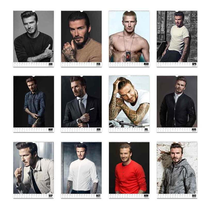 David Beckham Starts MARCH 2024 and Ends FEB 2025 Personalised Calendar