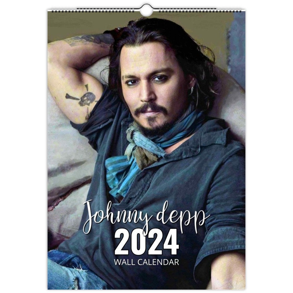 Johnny Depp 2024 Full Photo Slim Dates Personalised Wall Calendar Etsy