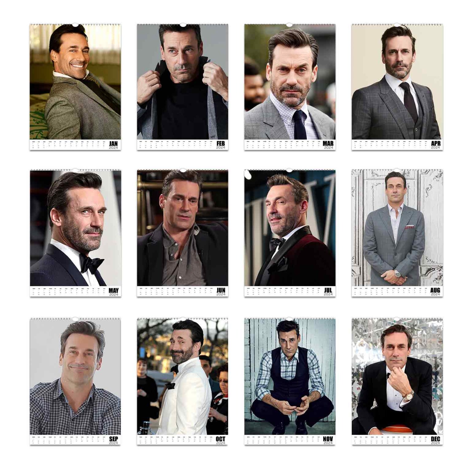 Jon Hamm 2024 Personalised Calendar Full Photo Slim Dates Wall Etsy